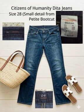 Citizens of Humanity Dita Petite Bootcut Jeans Dark Wash Size 28